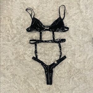 Strappy latex bodysuit NWOT